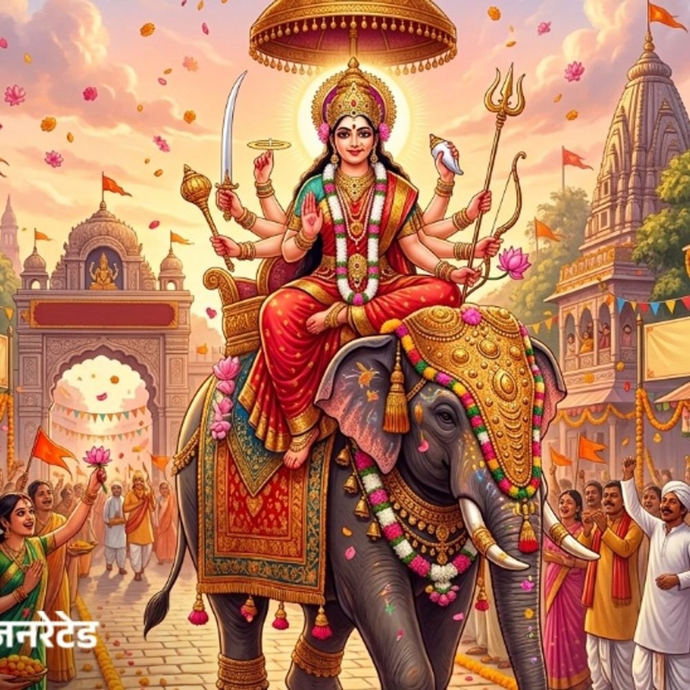 11 अक्टूबर से शारदीय नवरात्रि शुरू:इस बार देवी मां हाथी पर सवार होकर आएंगी, जानिए देवी भागवत में बताई गई मान्यताएं