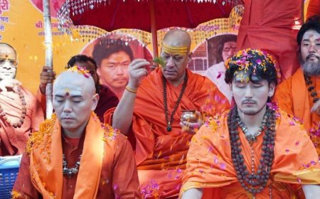 ऋषिकेश में जापान के दो साधक बने महामंडलेश्वर:वीरभद्र मंदिर में वैदिक मंत्रोच्चार के बीच हुआ पट्टाभिषेक, सनातन परंपरा से जुड़े